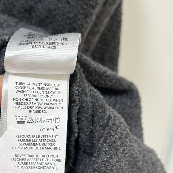 POLO Ralph Lauren Mens Shawl Knit Light Cardigan XXL Gray Cotton Preppy Grandpa - Picture 9 of 9